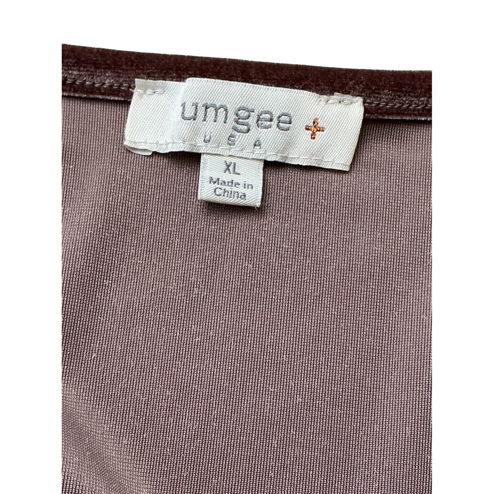 Umgee Brown Velvet Babydoll Mini Dress V-Neck Smocked Pockets XL WA0325 - Picture 10 of 14